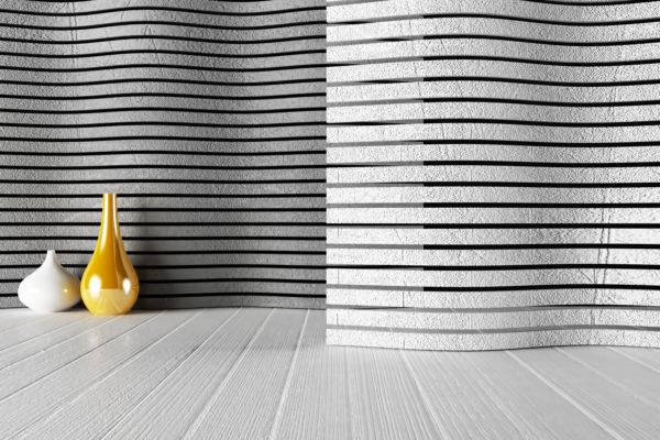 white and golden vases near the wall,