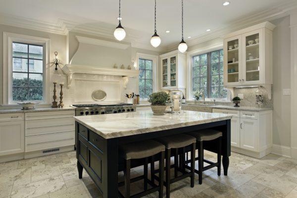Kitchen with granite countertops