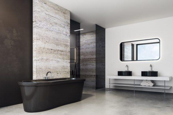 Marble bathroom interior side