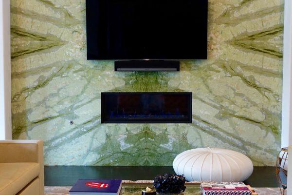 marble wall with tv